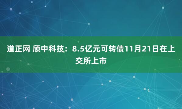 道正网 颀中科技：8.5亿元可转债11月21日在上交所上市