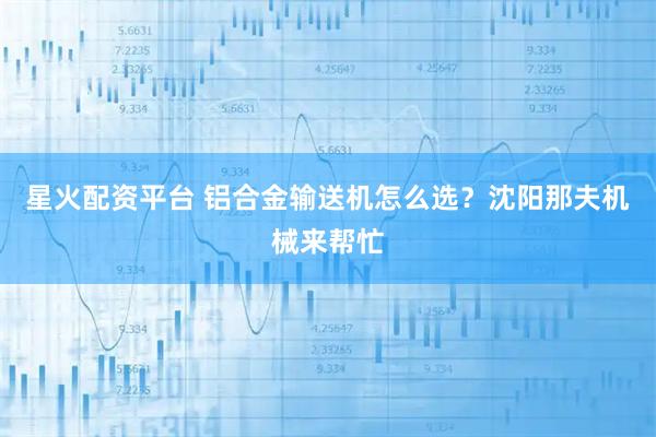 星火配资平台 铝合金输送机怎么选？沈阳那夫机械来帮忙